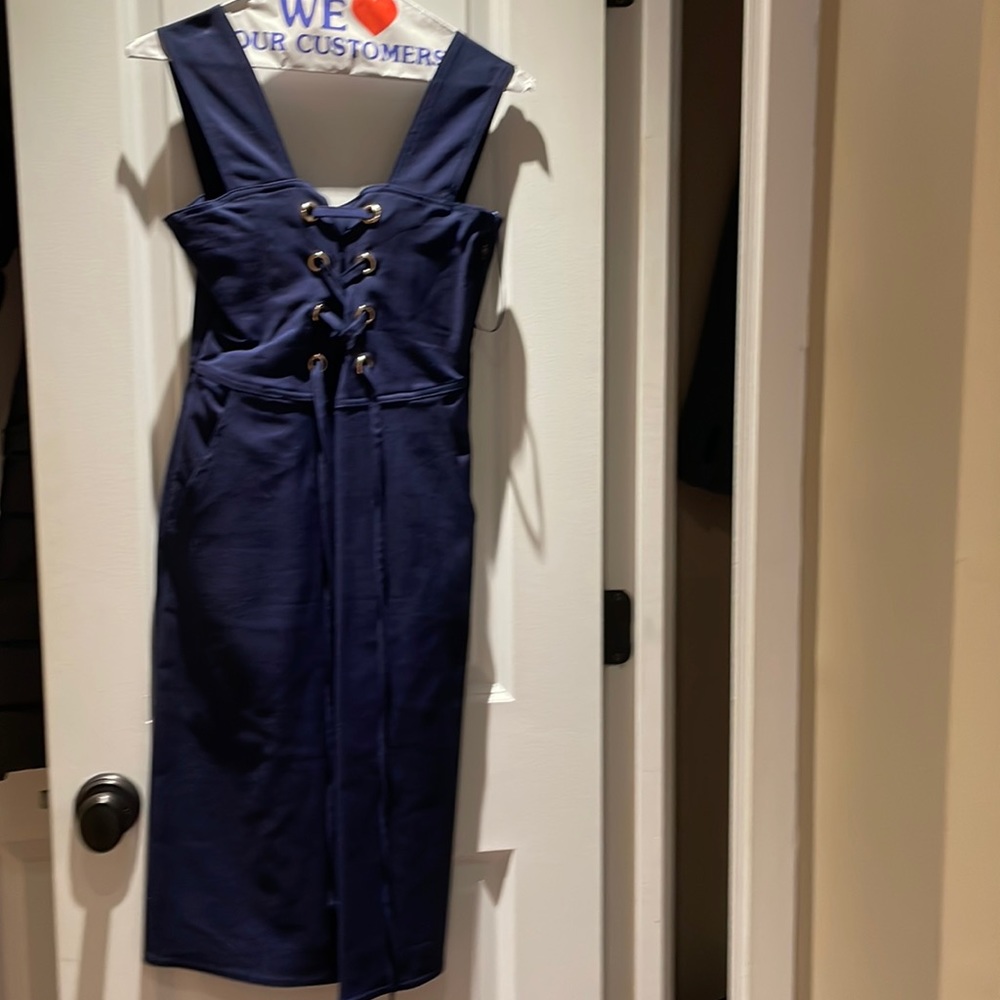 Gianni Bini Navy MIDI Dress - Picture 2 of 2